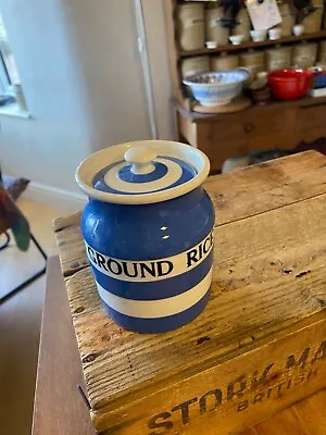 Buy Vintage TG Green Cornishware Kitchen Storage Jar – Ground Rice – Great! – • 59.99£