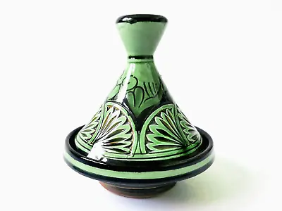 Buy Small Vintage Boho Moroccan Safi Green & Black Pottery Ceramic Condiment Tagine • 24.99£