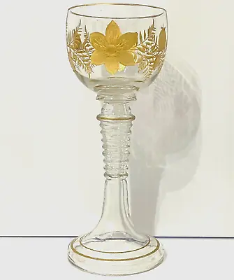 Buy Antique Gilt Goblet Bohemian Intaglio Cut Gold Josephinenhutte Or Moser (?) JCS • 95.46£