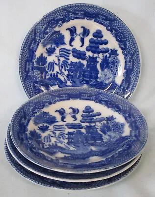 Buy Occupied Japan Childs Toy Blue Willow Dinner Plate 3 7/8 , Set Of 4 • 15.34£