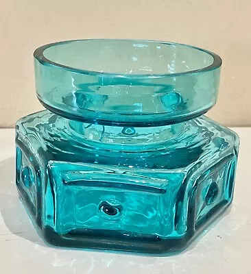 Buy Vintage Glass Vase Dartington  Frank Thrower Panel & Spot Kingfisher FT88 • 20£