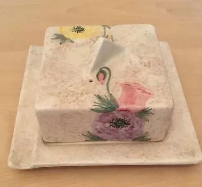 Buy RARE EARLY E Edward Radford - Square Handpainted Floral Butter Dish Pattern UM • 35£