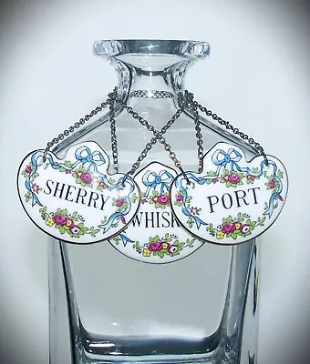 Buy Three Crown Staffordshire Bone China Decanter Labels - WHISKY, SHERRY & PORT • 30£