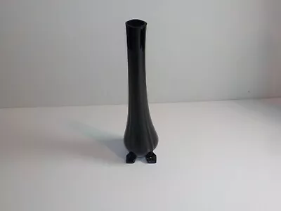 Buy Black Amethyst Swung Glass Vase Vintage   MCM Footed 12  • 28.81£