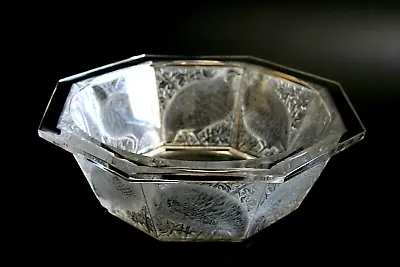 Buy Lalique Caille Perdrix Partridges Glass Bowl - Circa 1960 • 299£