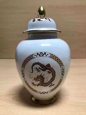 Buy Vintage Carlton Ware Chinese Dragon Design Small Lidded White & Gold Jar VGC • 9.99£
