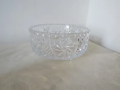 Buy Vintage Retro Lead Crystal Cut Glass Footed Fruit Bowl Serving Dish 20cm Diamete • 11.99£