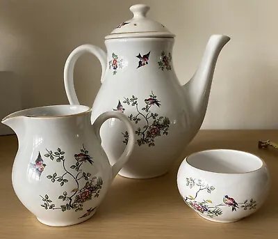 Buy Teapot/Coffee Pot, Milk Jug & Sugar Bowl Holkham Pottery • 14.99£