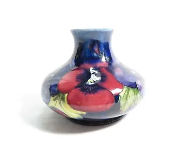 Buy Antique William Moorcroft Pottery Pansy Squat Vase, Signed C.1918-28 • 555.24£