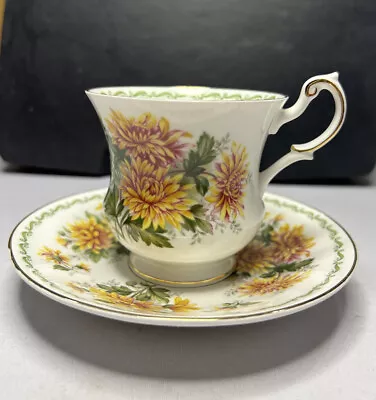 Buy Queen's Fine Bone China Special Flowers Chrysanthemum Teacup And Saucer Rosina • 16.14£