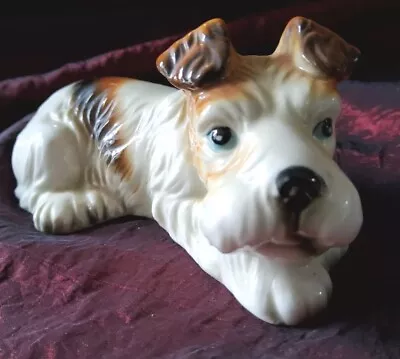 Buy Dog Terrier  Figurine China. 15cm Long 5cm High 8cm Wide • 12£
