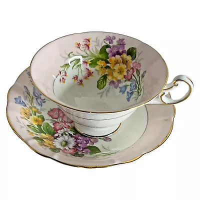 Buy Vintage EB Foley Bone China Tea Cup And Saucer Floral Pink White Flower Gold Rim • 37.84£
