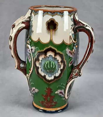 Buy Royal Bonn Germany  Old Dutch  Art Nouveau Multicolor Floral Three Handled Vase • 233.14£