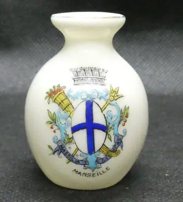 Buy Vintage Arcadian China Crested Ware Miniature Vase - Marseille France • 20.11£