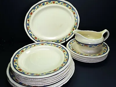 Buy Vintage Unmarked Pottery Ivory Part Dinner Set • 39£
