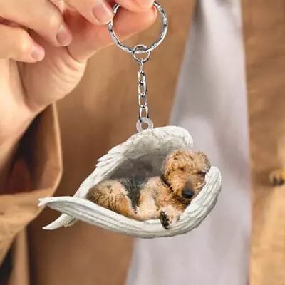 Buy Hanging Ornament Keychain Cute Sleeping Angel Dog Wing Cat Lovely Pendant A8-UK • 3.07£