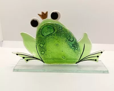 Buy Fab Glass Frog Prince Ornament, Fused Glass Frog Ornament By Annette Patolowski  • 25£