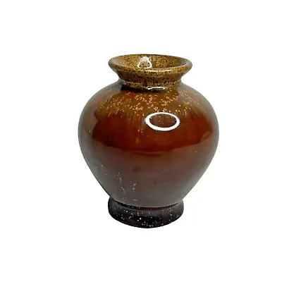Buy Brown Drip Glazed Pottery Vase Small 3.5  Bud Flower Floral Home Decor • 12.51£