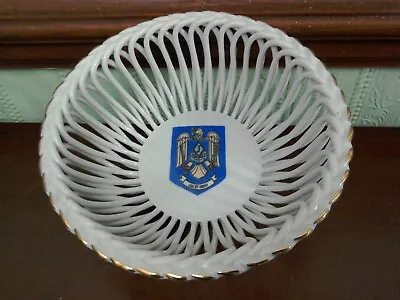 Buy Romanian APULUM  Porcelain Dish / Bowl -  Basket Weave- LEX Et ORDO-Lucru Manual • 4.95£