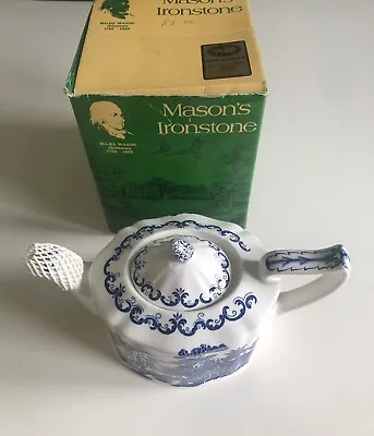 Buy Masons Ironstone Blue Willow Teapot Ringtons 75th Anniversary 1907 - 1982 • 30£
