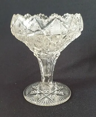 Buy A Vintage Cut Glass Pedestal Centrepiece Bowl With A Scalloped Rim • 10£