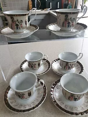 Buy Fathi Mahmoud Egyptian Porcelain A Set Of 6 Expresso Small Tea Cups And Saucers • 20£