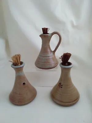 Buy Vintage, Tregurnow Pottery, Handmade Condiment Set • 26£
