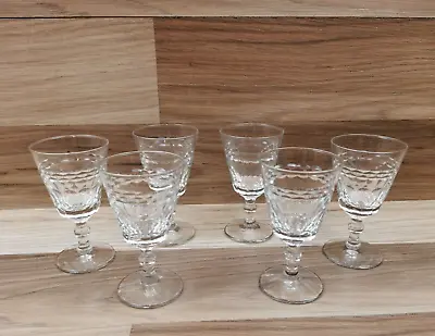 Buy Set Of 6 Vintage Crystal Glass Sherry / Port / Liqueur Glasses • 18.99£