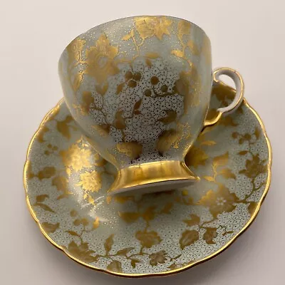 Buy Tuscan Tea Cup And Saucer Golden Blossom Chintz Seafoam With Gold Rim England • 62.59£