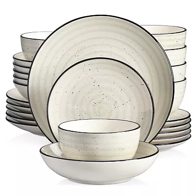 Buy Vancasso BONBON 24pc Dinner Set Dinnerware Porcelain Plates Bowls Set For 6 • 56.99£