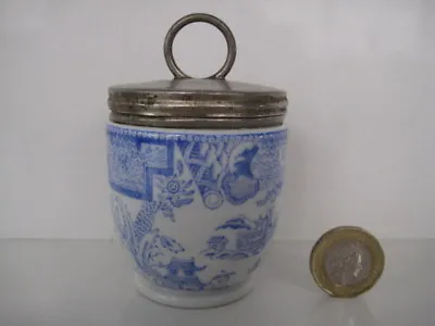 Buy Rare Early Royal Worcester Crown Ware Egg Coddler Willow Blue And White Antique • 94.99£