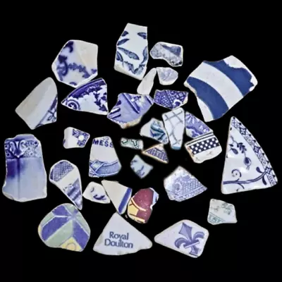 Buy Sea Pottery X 30 Pieces, Blue & White Sea Pottery, Royal Doulton Pottery • 12.99£