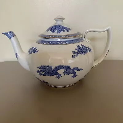 Buy Cauldon England Teapot - Blue And White - Japanese Dragon  • 35£