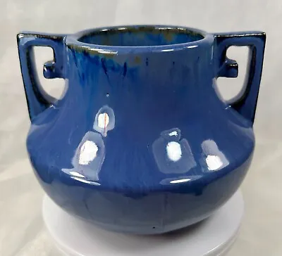 Buy Fulper Signed MINT! Gorgeous FLAMBE Glaze Chinese Blue Handled Vase Bowl 1920s • 277.87£