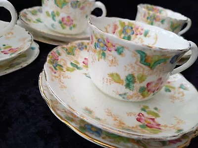 Buy Stunning Antique Victorian Floral Hand Painted Embossed Tea Set • 29.99£