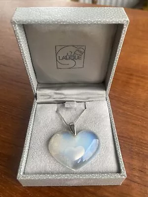 Buy Lalique Large Opalescent Pendant - Heart-within-a-Heart In Original Box • 150£