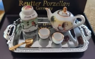 Buy Dolls House Chinese Green Tea For 2 Set On Tray Miniature Reutter Porcelain  • 9.99£