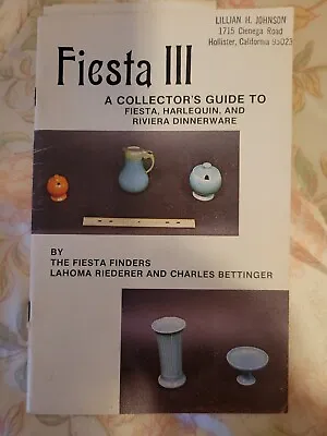 Buy 70s Fiesta III Pottery Collector's Guide, Lahoma Riederer Charles Bettinger • 39.52£