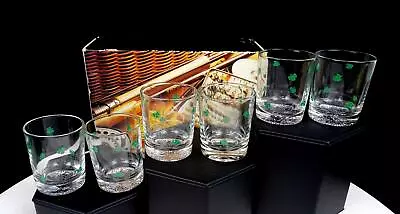Buy Dakota Irish Glass Shamrock Pattern 6 Piece Vintage 2 1/8  Crystal Shot Glasses • 43.40£