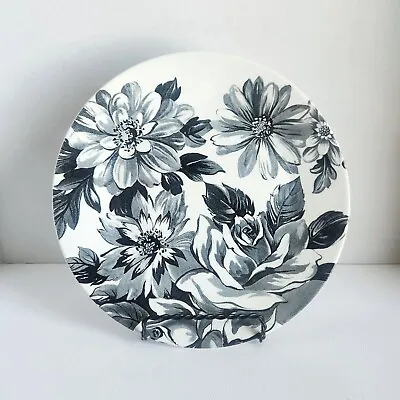 Buy J.G. Meakin CAMELOT English Ironstone Set 4 Dinner Plate Black/White Floral RARE • 118.54£