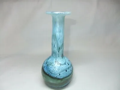 Buy Gozo Bud Posy Vase Art Glass Blue & Green Swirl Seaweed Malta Maltese • 24.99£