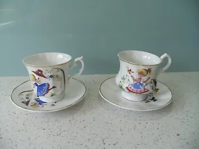 Buy Two Vintage Sheriden Nursery Ware Cups And Saucers Miss Muffet, Mary Had A Lamb • 9.99£