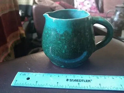 Buy Vintage Lake's Of Truro Pottery, Cornwall. Turquoise/Green Jug . 2.75  Tall. • 11£
