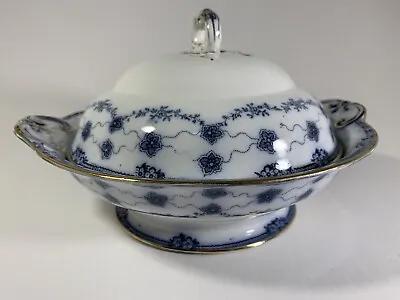 Buy Cetem Ware Vine Bowl Lid Lidded Blue White Gold Serving Bowl Porcelain Antique • 13.82£