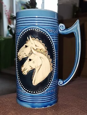 Buy Vintage Studio Pottery Horse Design Large Tankard/ Mug, Blue, Equestrian  • 12.99£