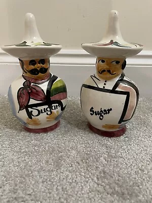 Buy Two Vintage Toni Raymond Pottery Torquay Mexican Man Sugar Shakers From 1960's • 25£