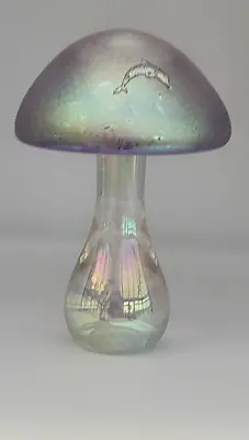 Buy Heron Glass Purple Mushroom 19 Cm - Dolphin - Gift Box - Hand Crafted In Cumbria • 32£