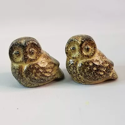 Buy Set Of 2 Brown Stoneware Pottery Owl Figurines 1  • 7.49£