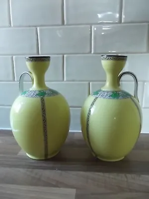 Buy * Vintage* Pair Of Cauldon Ware Griffin Accent Yellow Jugs • 35£