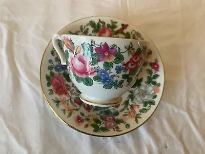 Buy Crown Staffordshire Thousand Flowers Pink Rose Floral Cup & Saucer • 3£